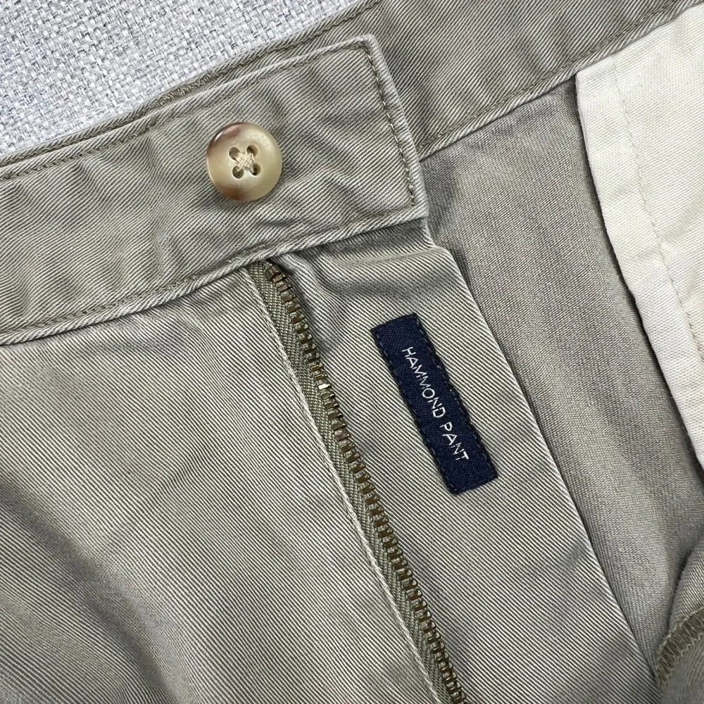 VTG Polo Ralph Lauren Hammond Pants Men 36x31 Khaki Cotton Pleated Cuffed Preppy